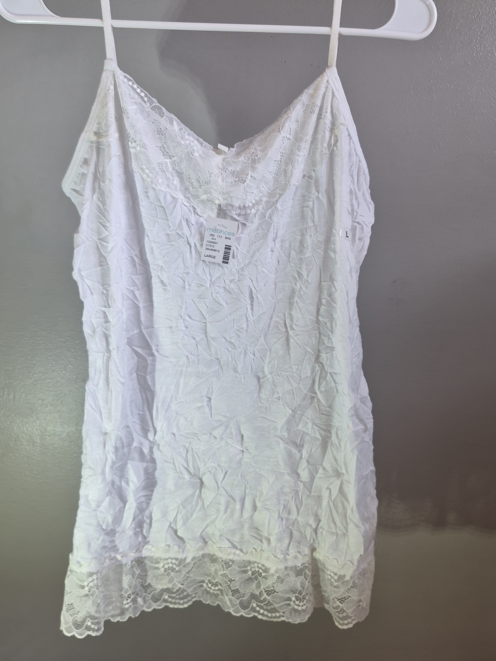 Maurices White Lace-Trim Camisole Slip
